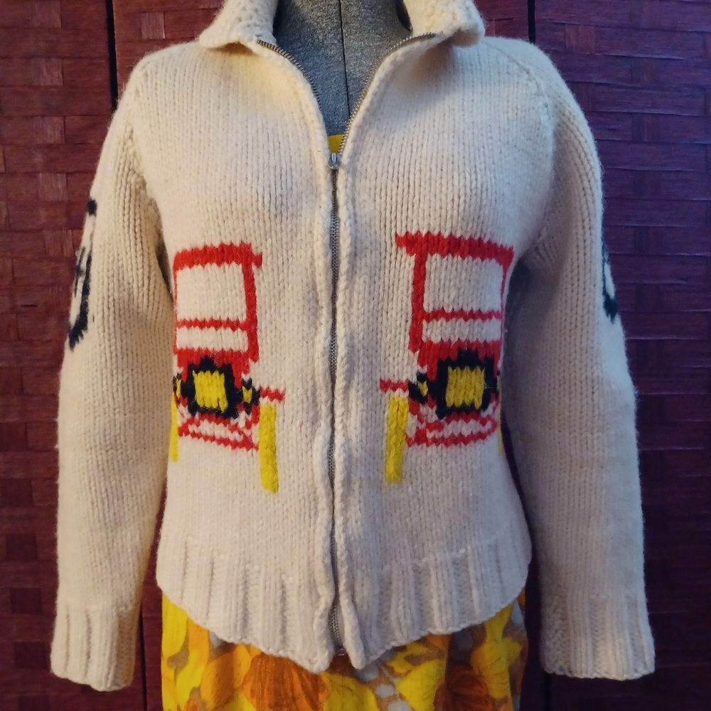 Handmade wool Mary Maxim 1960s model T sweater.